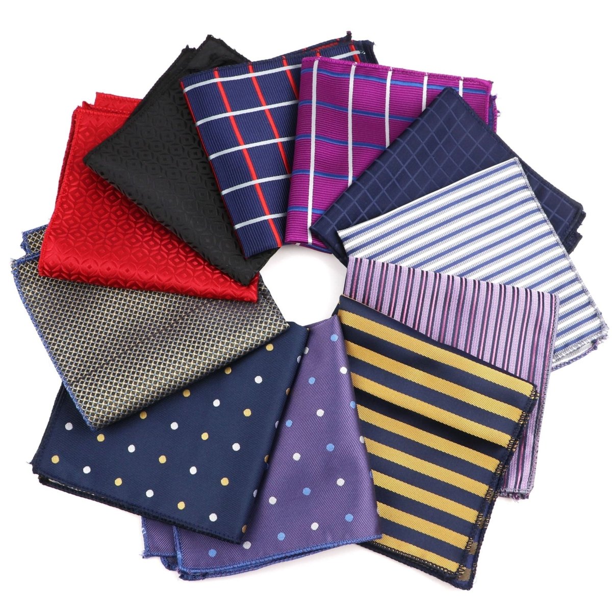 ZONFAZ Jacquard Woven Plaid Pocket Square