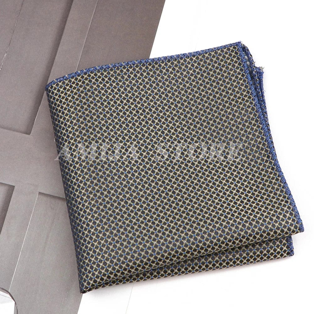 ZONFAZ Jacquard Woven Plaid Pocket Square