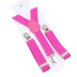 ZONFAZ Kids Adjustable Suspenders Solid Color Elastic Y - back Braces