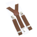 ZONFAZ Kids Adjustable Suspenders Solid Color Elastic Y - back Braces