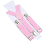 ZONFAZ Kids Adjustable Suspenders Solid Color Elastic Y - back Braces