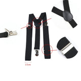 ZONFAZ Kids Adjustable Suspenders Solid Color Elastic Y - back Braces