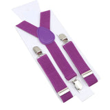 ZONFAZ Kids Adjustable Suspenders Solid Color Elastic Y - back Braces