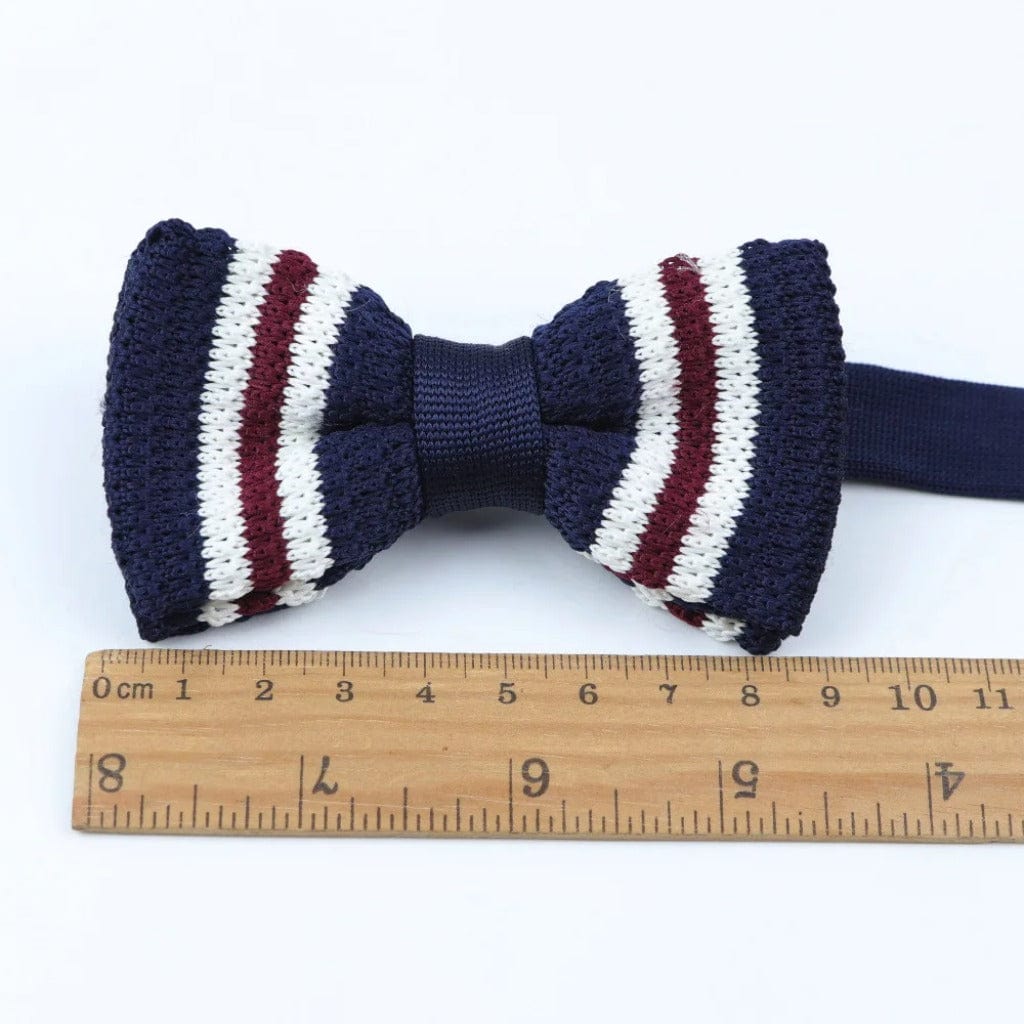 ZONFAZ Kids Knitted Bowtie One Deck Adjustable Casual Striped Bow Tie