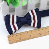 ZONFAZ Kids Knitted Bowtie One Deck Adjustable Casual Striped Bow Tie