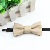 ZONFAZ Kids PU Leather Solid Bow Ties