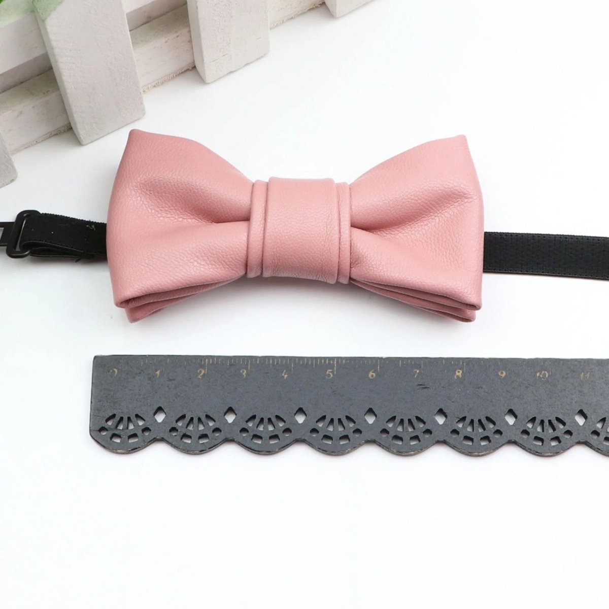 ZONFAZ Kids PU Leather Solid Bow Ties