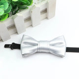 ZONFAZ Kids PU Leather Solid Bow Ties