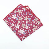 ZONFAZ Light Color Floral Handkerchief Cotton Print Flower Pattern Pocket Square