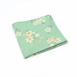 ZONFAZ Light Color Floral Handkerchief Cotton Print Flower Pattern Pocket Square