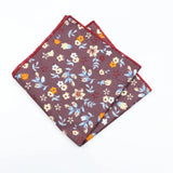 ZONFAZ Light Color Floral Handkerchief Cotton Print Flower Pattern Pocket Square