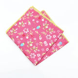 ZONFAZ Light Color Floral Handkerchief Cotton Print Flower Pattern Pocket Square