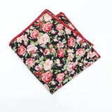 ZONFAZ Light Color Floral Handkerchief Cotton Print Flower Pattern Pocket Square