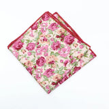 ZONFAZ Light Color Floral Handkerchief Cotton Print Flower Pattern Pocket Square