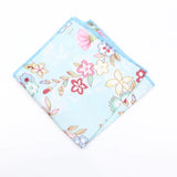 ZONFAZ Light Color Floral Handkerchief Cotton Print Flower Pattern Pocket Square