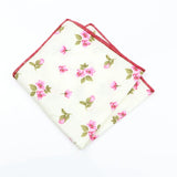 ZONFAZ Light Color Floral Handkerchief Cotton Print Flower Pattern Pocket Square