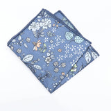 ZONFAZ Light Color Floral Handkerchief Cotton Print Flower Pattern Pocket Square