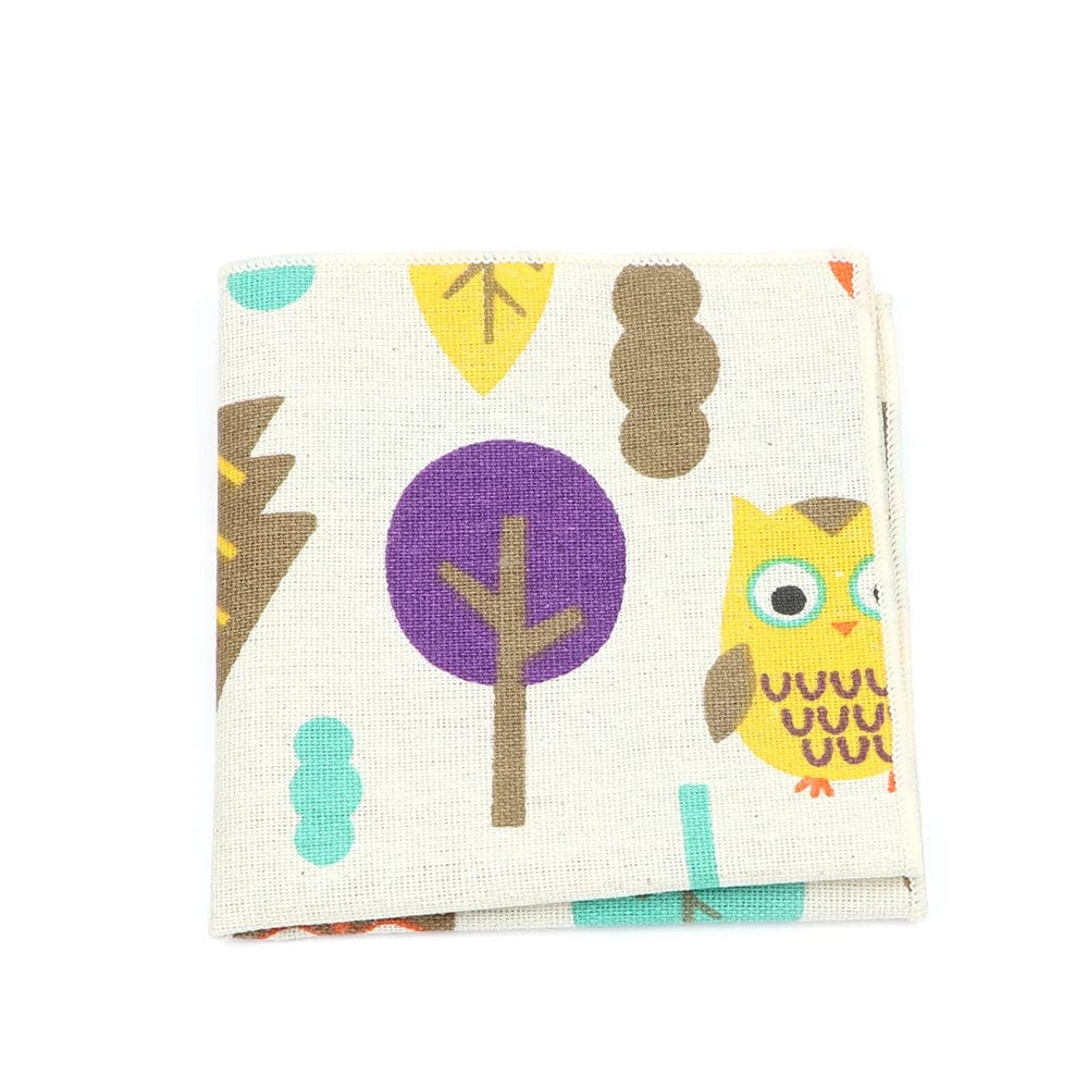 ZONFAZ Linen Cute Cartoon Handkerchief