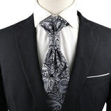 ZONFAZ Luxury Men's Paisley Ascot Solid Tuxedo Tie