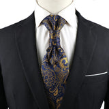 ZONFAZ Luxury Men's Paisley Ascot Solid Tuxedo Tie