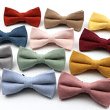 ZONFAZ Macarons Solid Color Bow Tie Super Soft Suede Bowtie