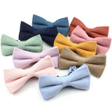 ZONFAZ Macarons Solid Color Bow Tie Super Soft Suede Bowtie