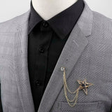 ZONFAZ Men Chain Lapel Pin Suit Shirt Collar Tassel Brooch Pins