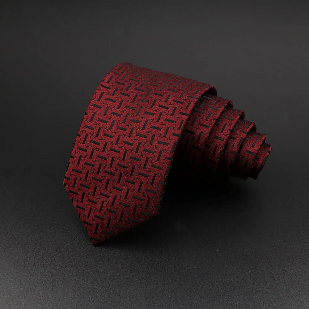 ZONFAZ Men Jacquard Striped Silk Necktie 6cm Width