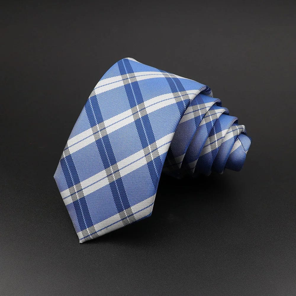 ZONFAZ Men Jacquard Striped Silk Necktie 6cm Width