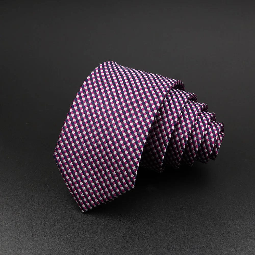 ZONFAZ Men Jacquard Striped Silk Necktie 6cm Width