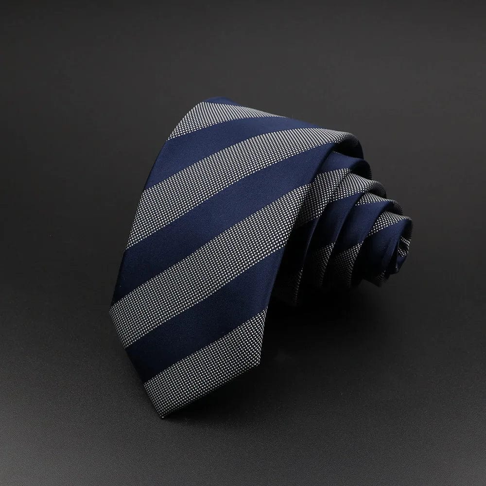 ZONFAZ Men Jacquard Striped Silk Necktie 6cm Width