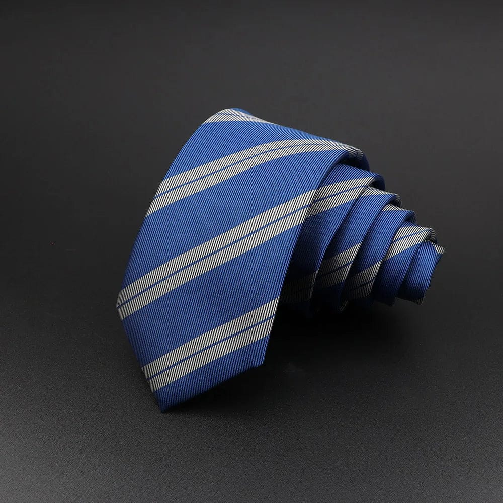 ZONFAZ Men Jacquard Striped Silk Necktie 6cm Width