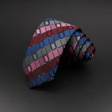 ZONFAZ Men Jacquard Striped Silk Necktie 6cm Width