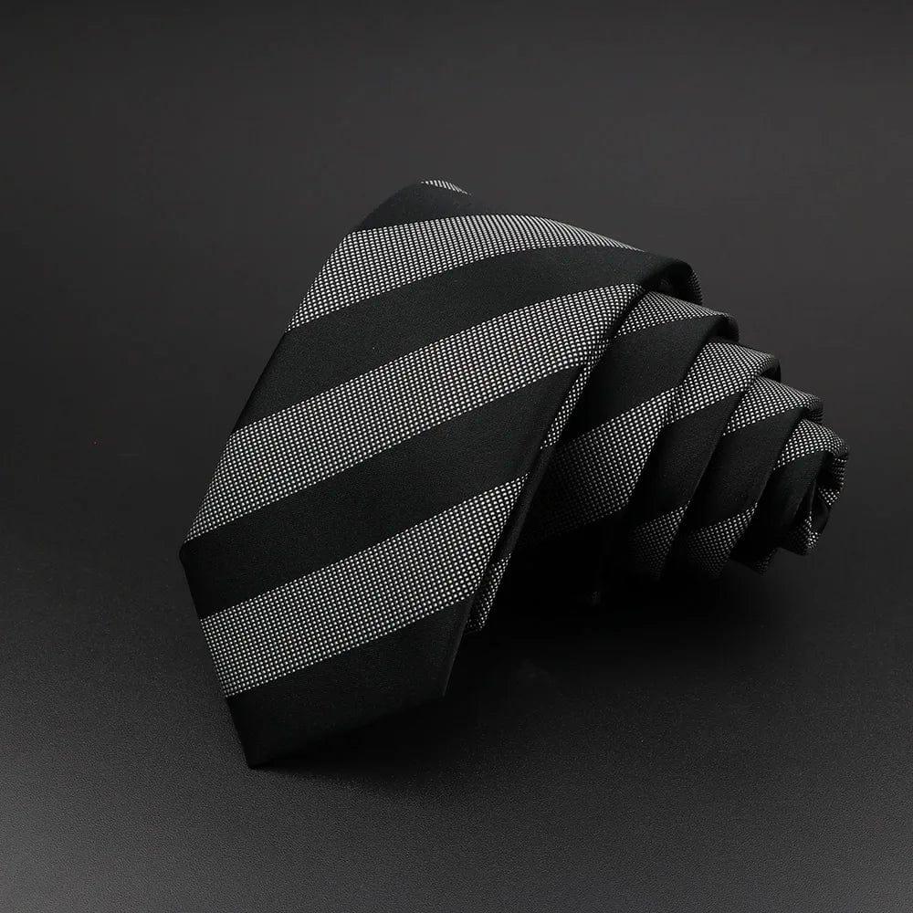 ZONFAZ Men Jacquard Striped Silk Necktie 6cm Width