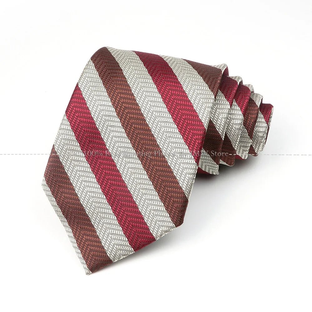 ZONFAZ Men's 8cm Classic Luxury Ties Fashion Striped Jacquard Necktie For Business Wedding Groom Prom