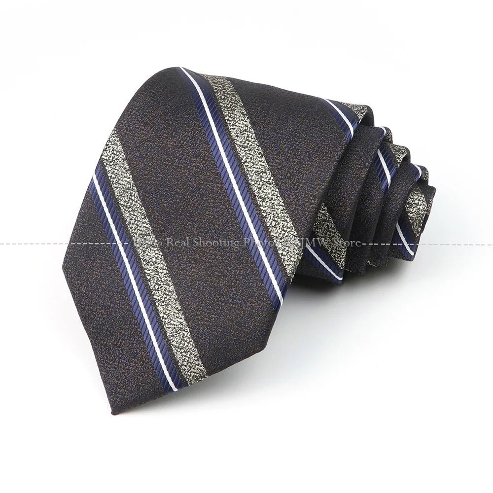 ZONFAZ Men's 8cm Classic Luxury Ties Fashion Striped Jacquard Necktie For Business Wedding Groom Prom