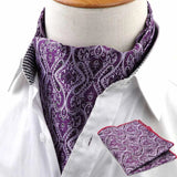 ZONFAZ Men's Ascot Pocket Square Set Vintage Paisley Hankerchief Cravat Neck Tie