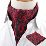 ZONFAZ Men's Ascot Pocket Square Set Vintage Paisley Hankerchief Cravat Neck Tie