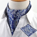 ZONFAZ Men's Ascot Pocket Square Set Vintage Paisley Hankerchief Cravat Neck Tie