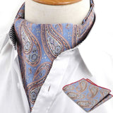 ZONFAZ Men's Ascot Pocket Square Set Vintage Paisley Hankerchief Cravat Neck Tie