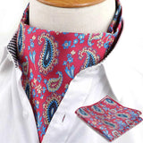 ZONFAZ Men's Ascot Pocket Square Set Vintage Paisley Hankerchief Cravat Neck Tie