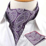 ZONFAZ Men's Ascot Pocket Square Set Vintage Paisley Hankerchief Cravat Neck Tie