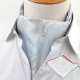 ZONFAZ Men's Ascot Pocket Square Set Vintage Paisley Hankerchief Cravat Neck Tie