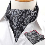 ZONFAZ Men's Ascot Pocket Square Set Vintage Paisley Hankerchief Cravat Neck Tie