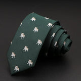 ZONFAZ Men's Cartoon Animal Pattern Slim Tie Silk Jacquard Skinny Necktie