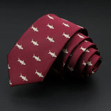 ZONFAZ Men's Cartoon Animal Pattern Slim Tie Silk Jacquard Skinny Necktie