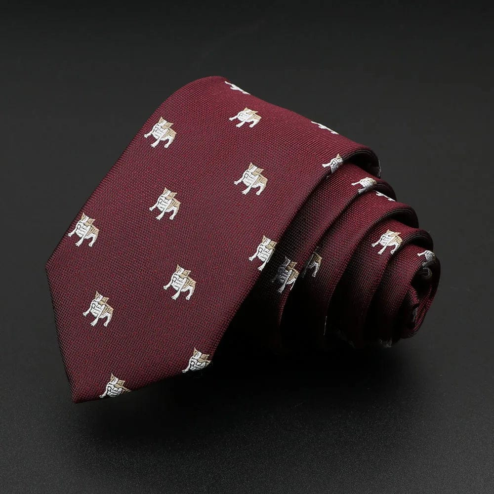 ZONFAZ Men's Cartoon Animal Pattern Slim Tie Silk Jacquard Skinny Necktie