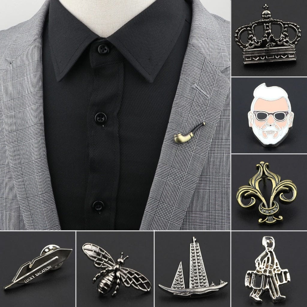 ZONFAZ Men's Chic Brooch Pin Novelty Collar Pin Accessory