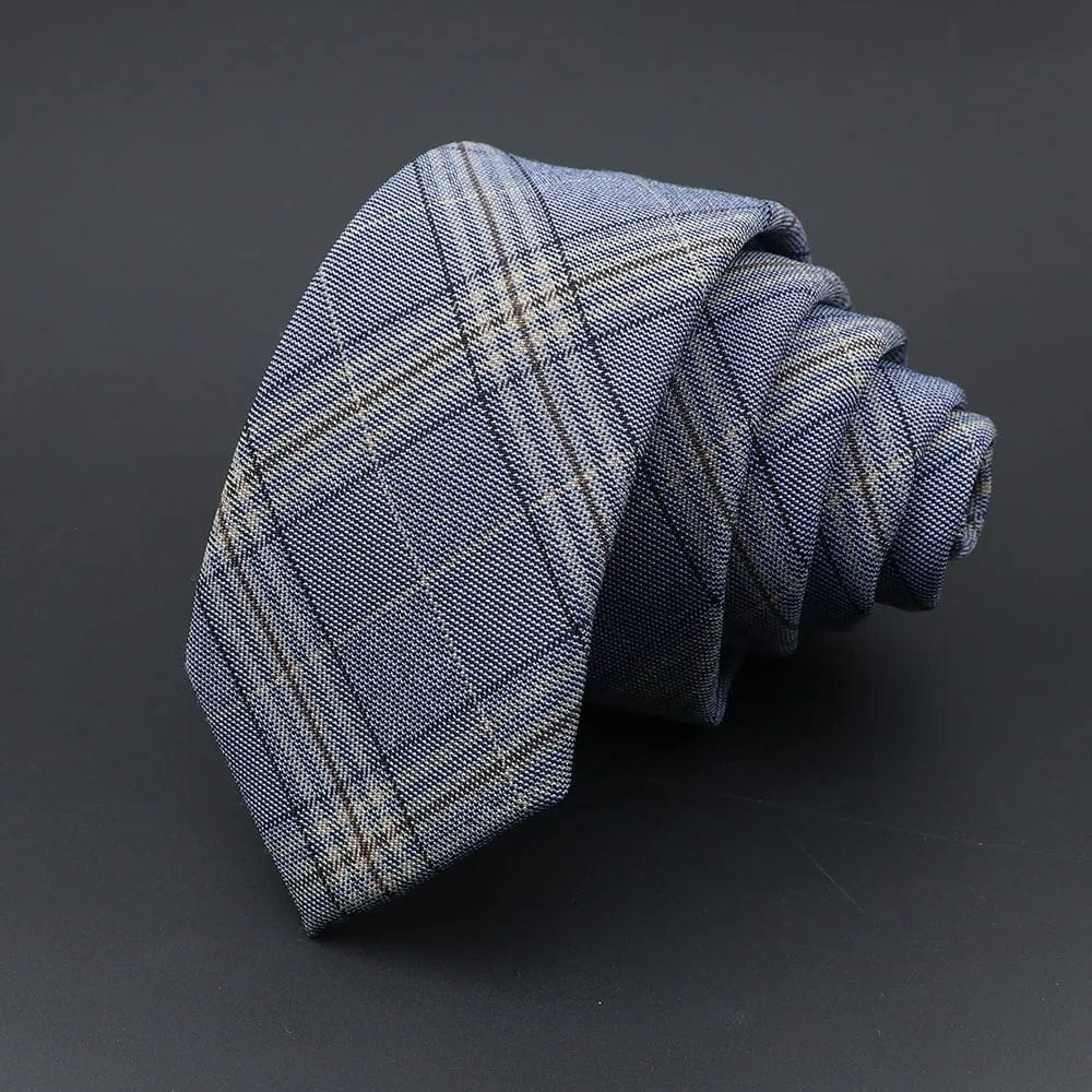 ZONFAZ Mens Classic Jacquard Striped Plaid Necktie Skinny Silk Ties 6cm Wdith