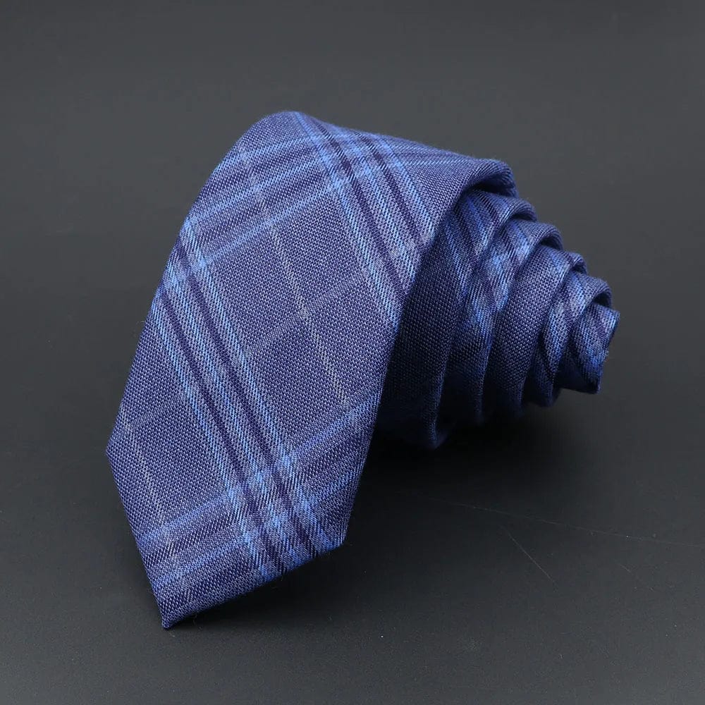 ZONFAZ Mens Classic Jacquard Striped Plaid Necktie Skinny Silk Ties 6cm Wdith